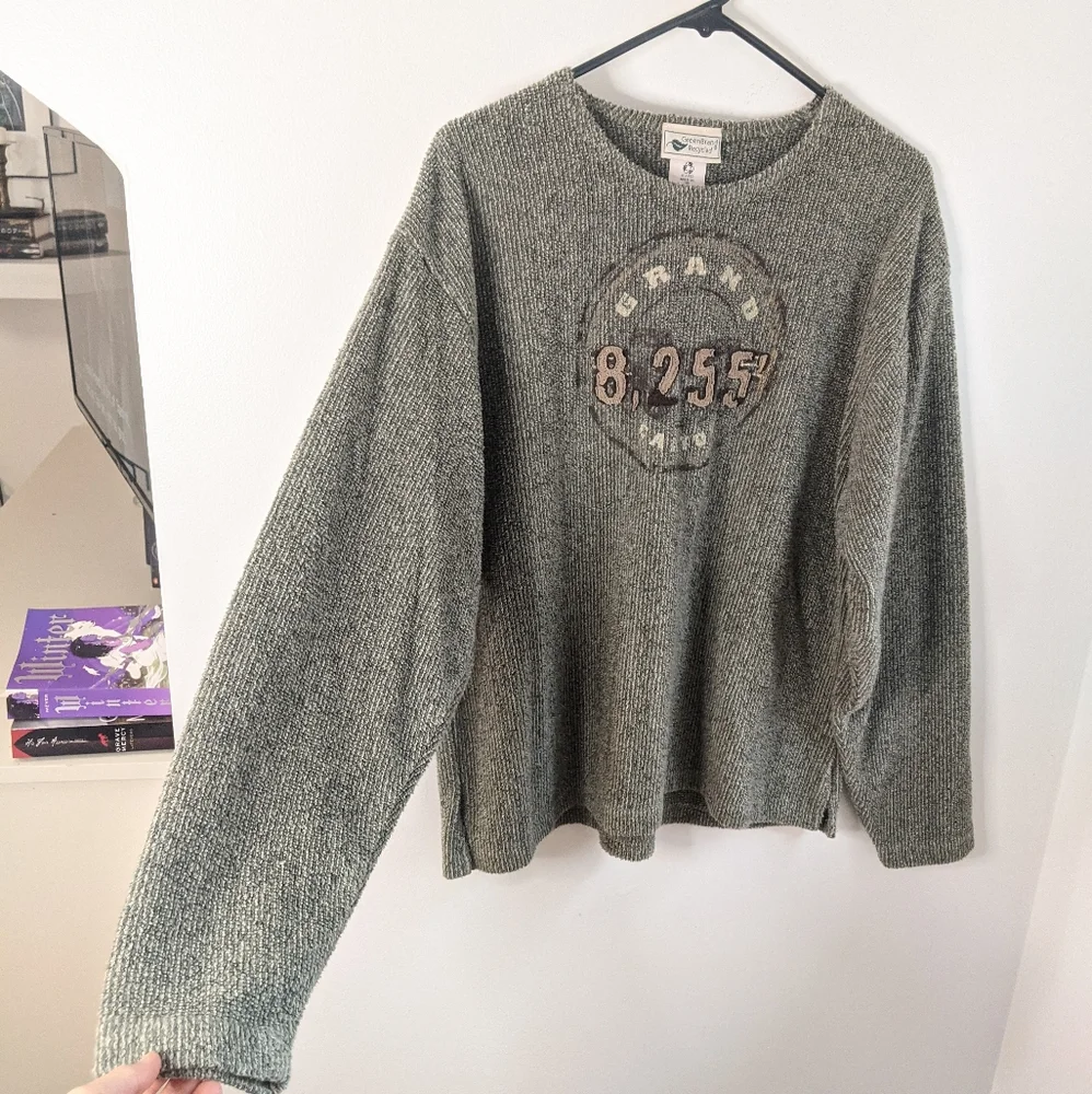 Early 2000s Grunge Outdoor Grand Canyon Logo Oversized Soft Ribbed Sweater - Picture 4 of 8